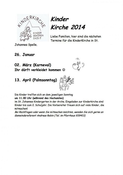 Kinderkirche 2014