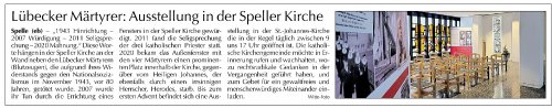Ausstellung Lübecker Märtyrer in Spelle